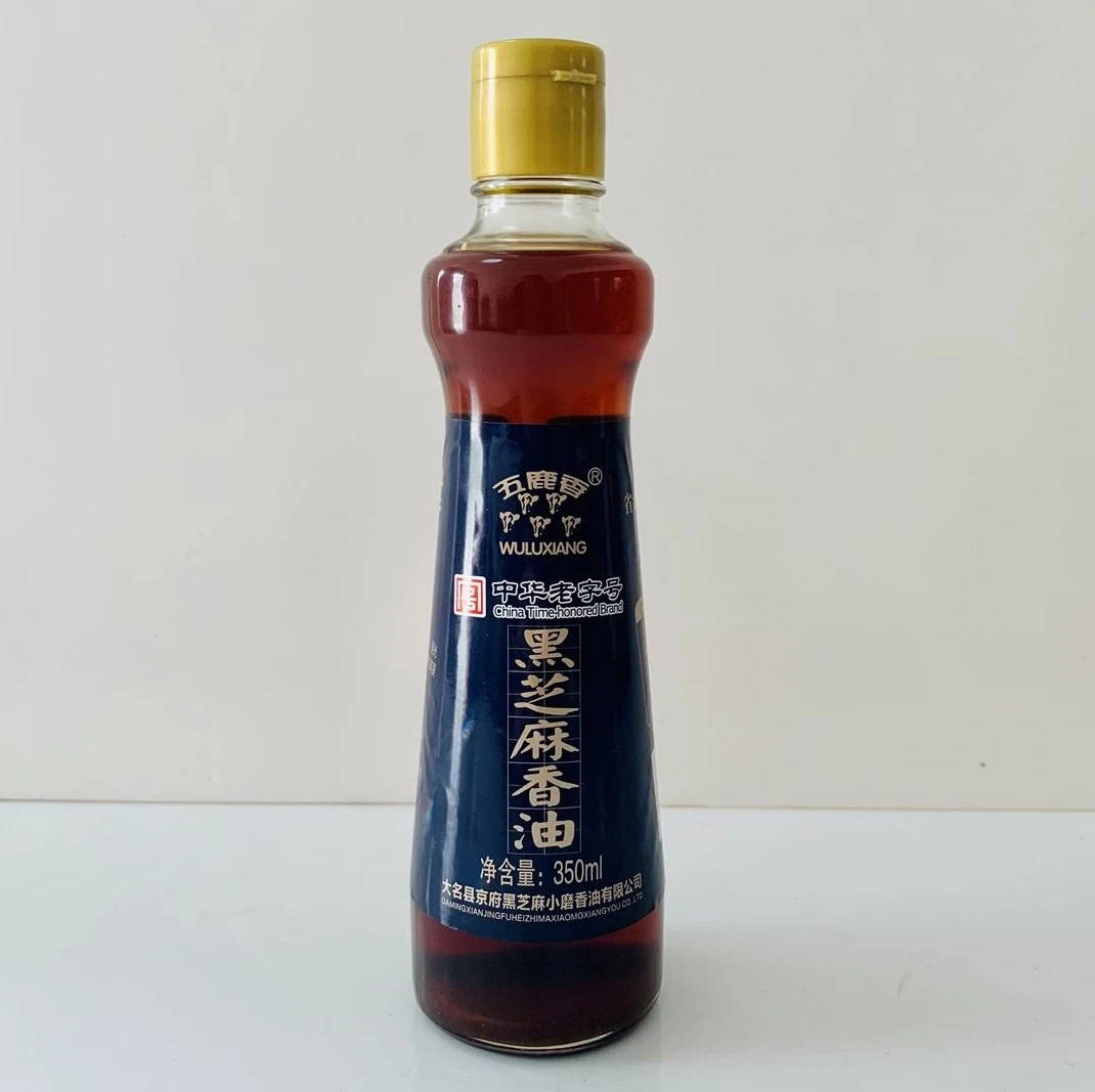 黑芝麻小磨香油五鹿香黑芝麻小磨香油350ml/瓶装小磨香油