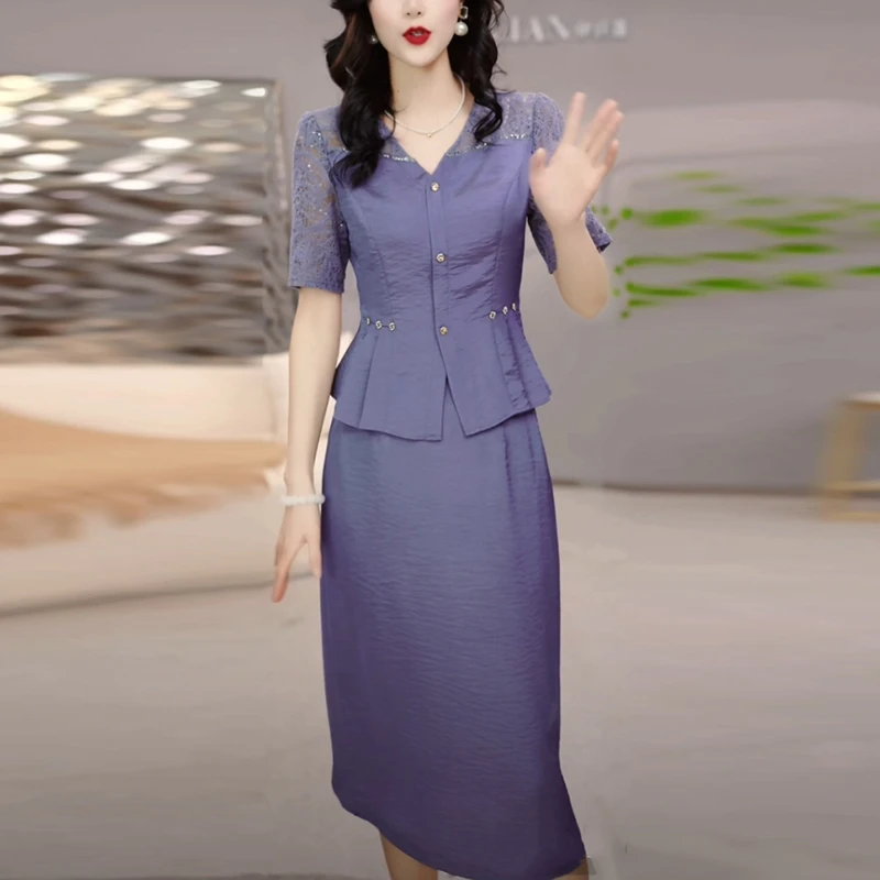 冰丝四面弹名媛女神范2025夏季新款气质洋气高级感两件套连衣裙子