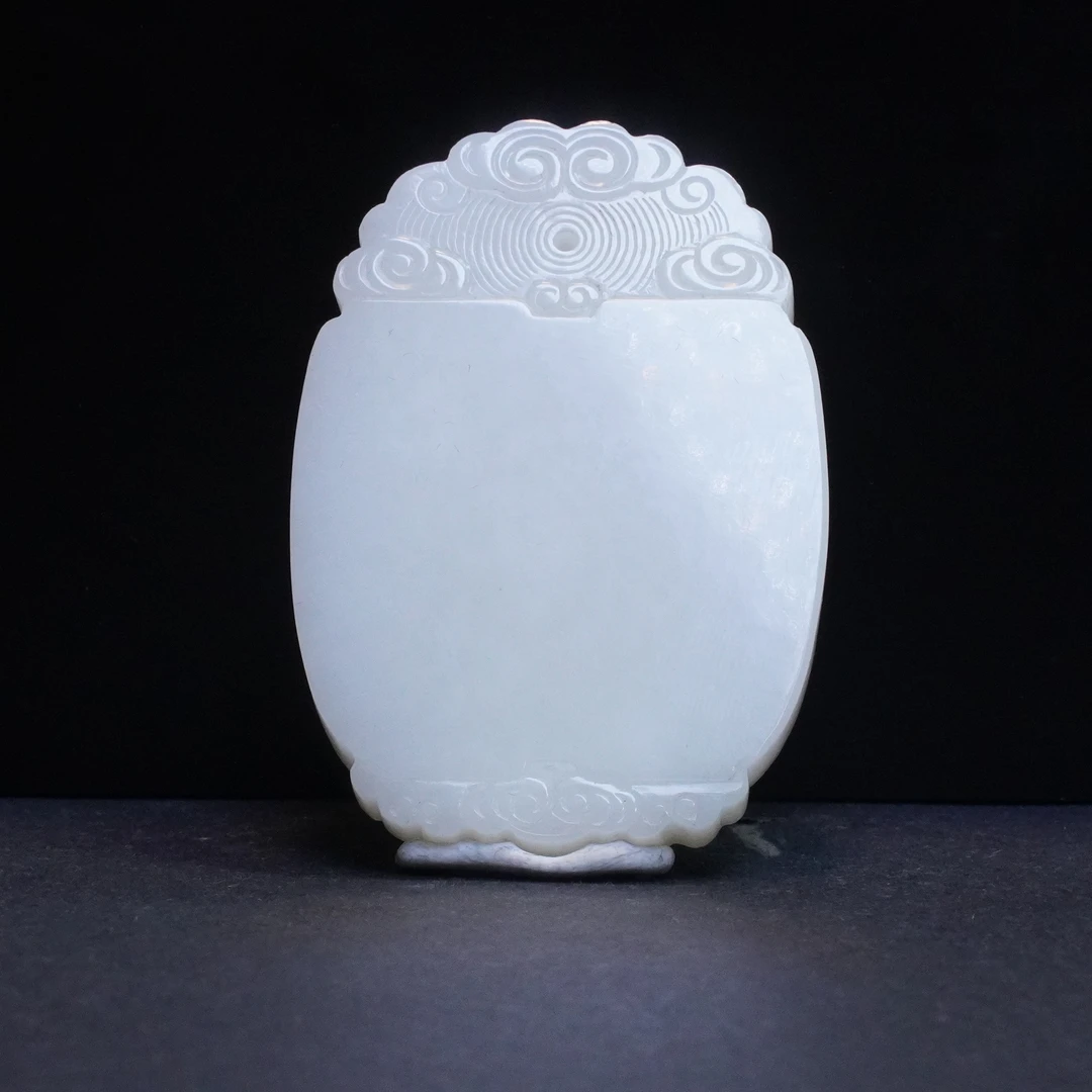 【清】白玉平安牌（高6.5cm宽4.5cm重62g）QTY836
