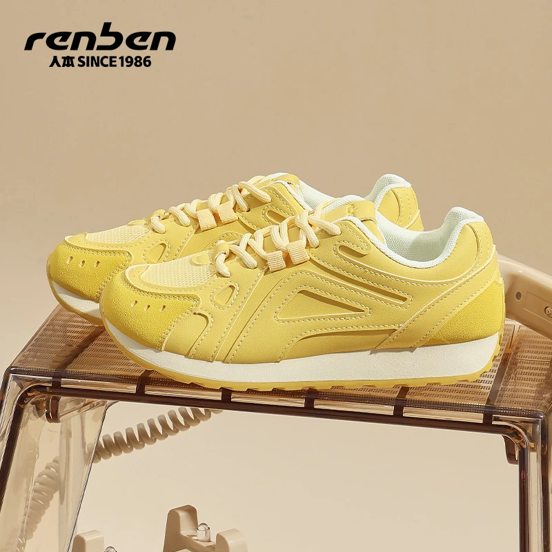 人本官方旗舰店2025透气轻便耐磨经典休闲鞋ins风软底秋季氛围感