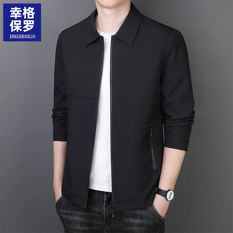 幸格保罗男士外套春季宽松上衣2025新款翻领休闲夹克春秋款男装
