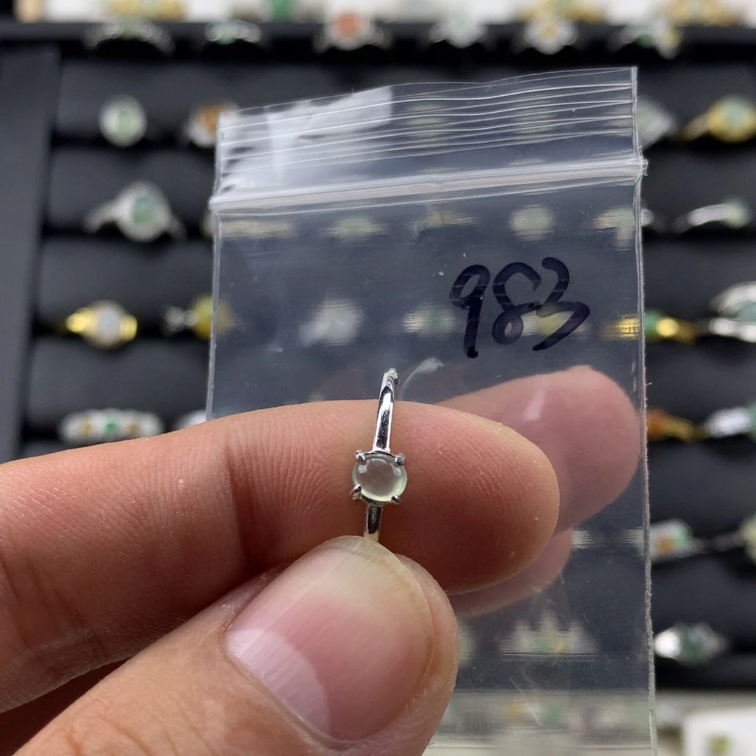 翡翠银S925镶嵌戒指983