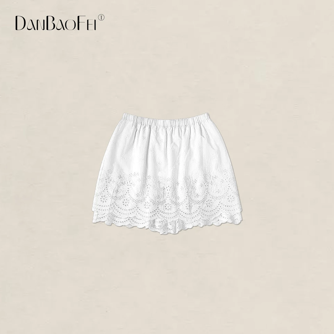【DAMEI】蕾丝裙裤 高级法式优雅精致棉质蕾丝双层裙裤 YLM001175