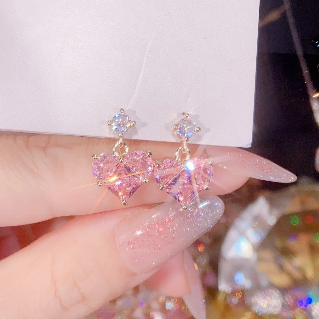 心动耳钉粉桃心耳饰温柔暴击戴上闺蜜追着要链接