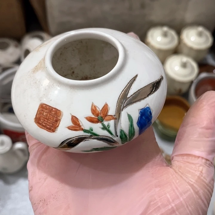 瓷片一厂兰花水盂