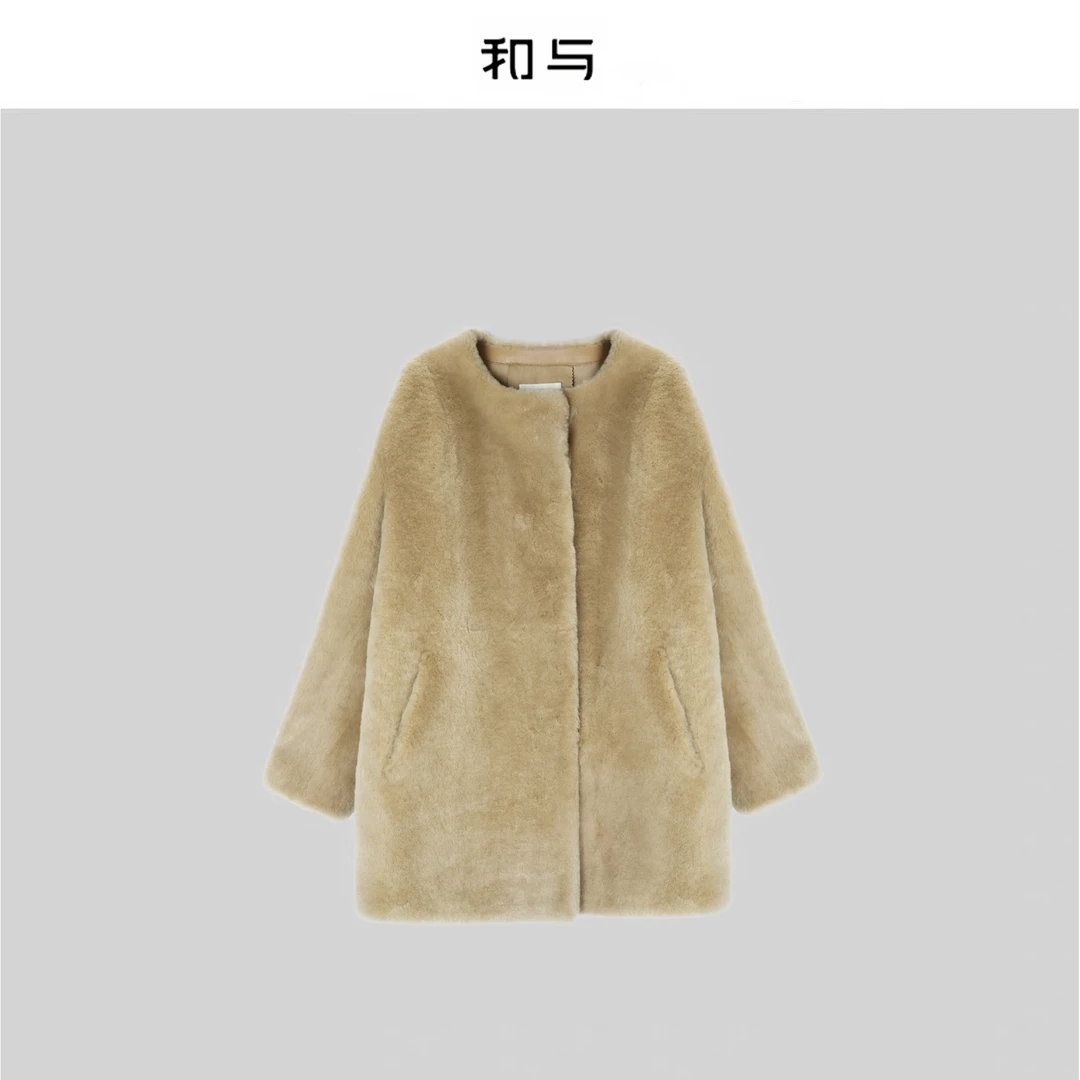 和与｜圆领廓形澳洲美丽奴皮草外套H54ALU555U