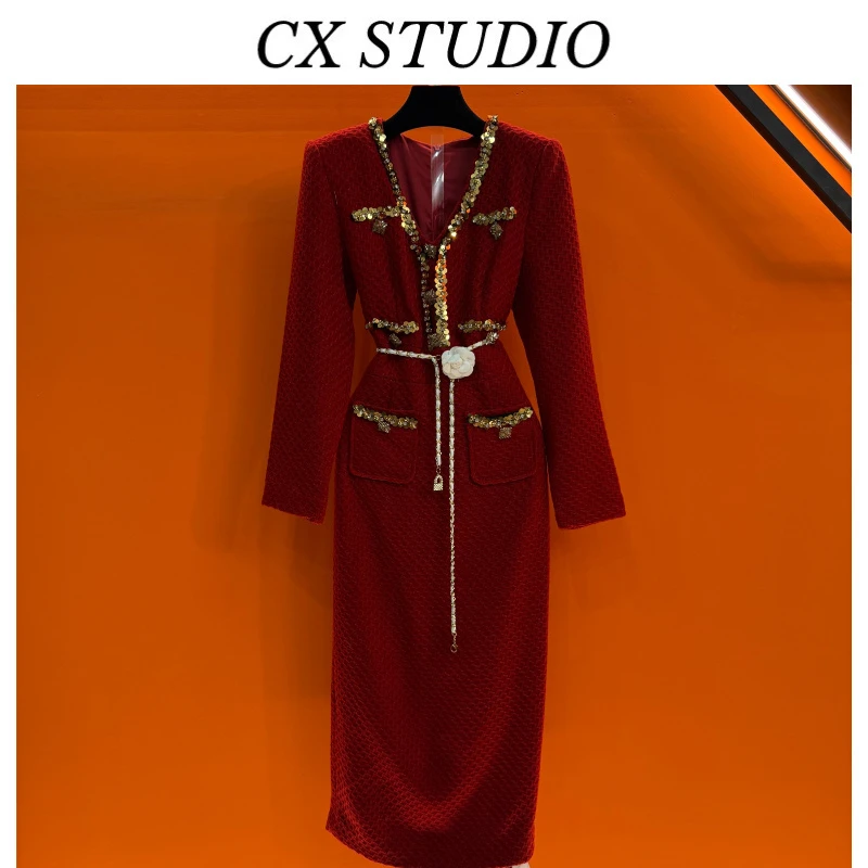 QC编码02 经典收腰轻奢时尚连衣裙（定制女装）CX218