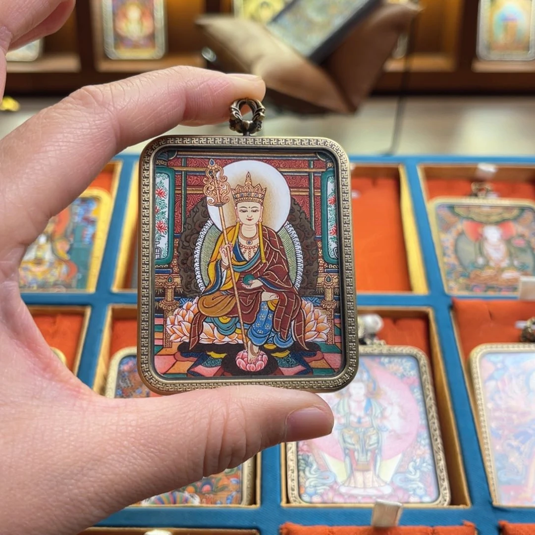 吊坠紫*地藏 青海热贡唐卡