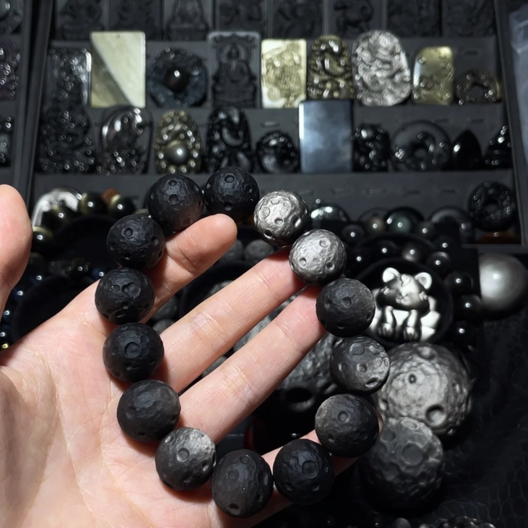 木***羊黑曜岩未镶嵌手链