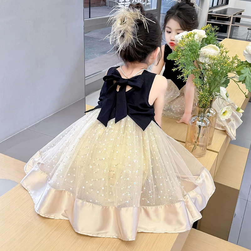 女童连衣裙夏装2025新款洋气儿童小香风夏季纱裙女孩公主背心裙子