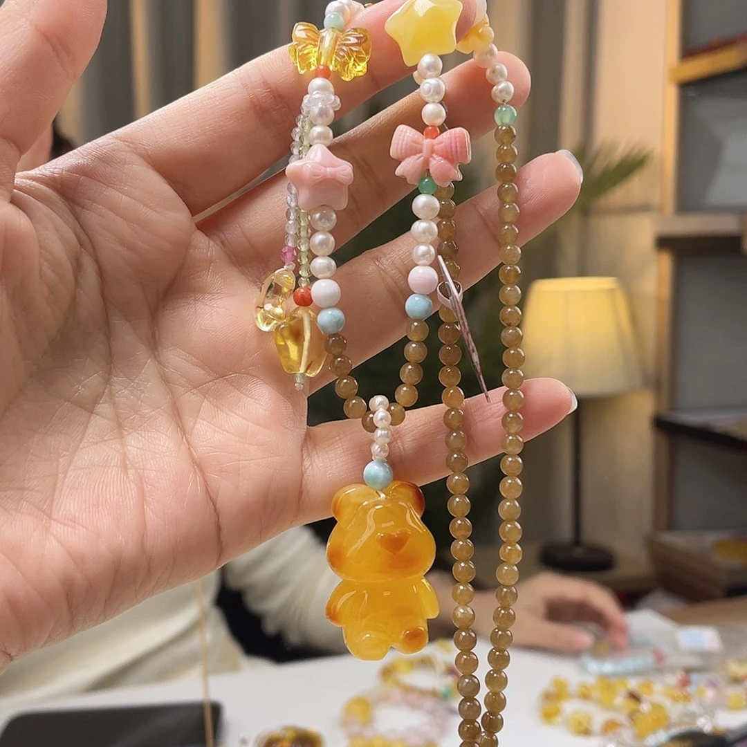 琥珀裸石未镶嵌蜜蜡吊坠