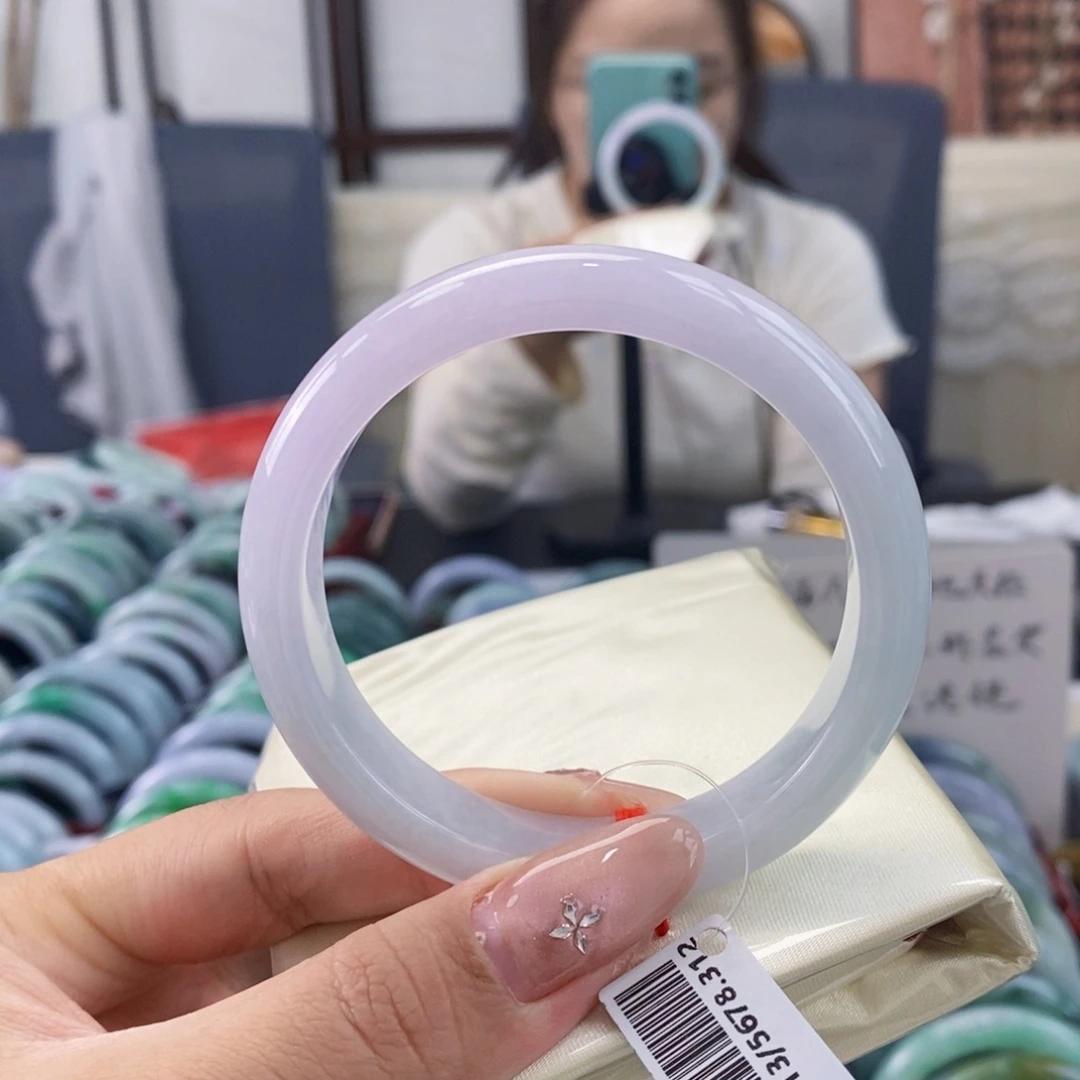 未镶嵌手镯翡翠55浅粉 14号