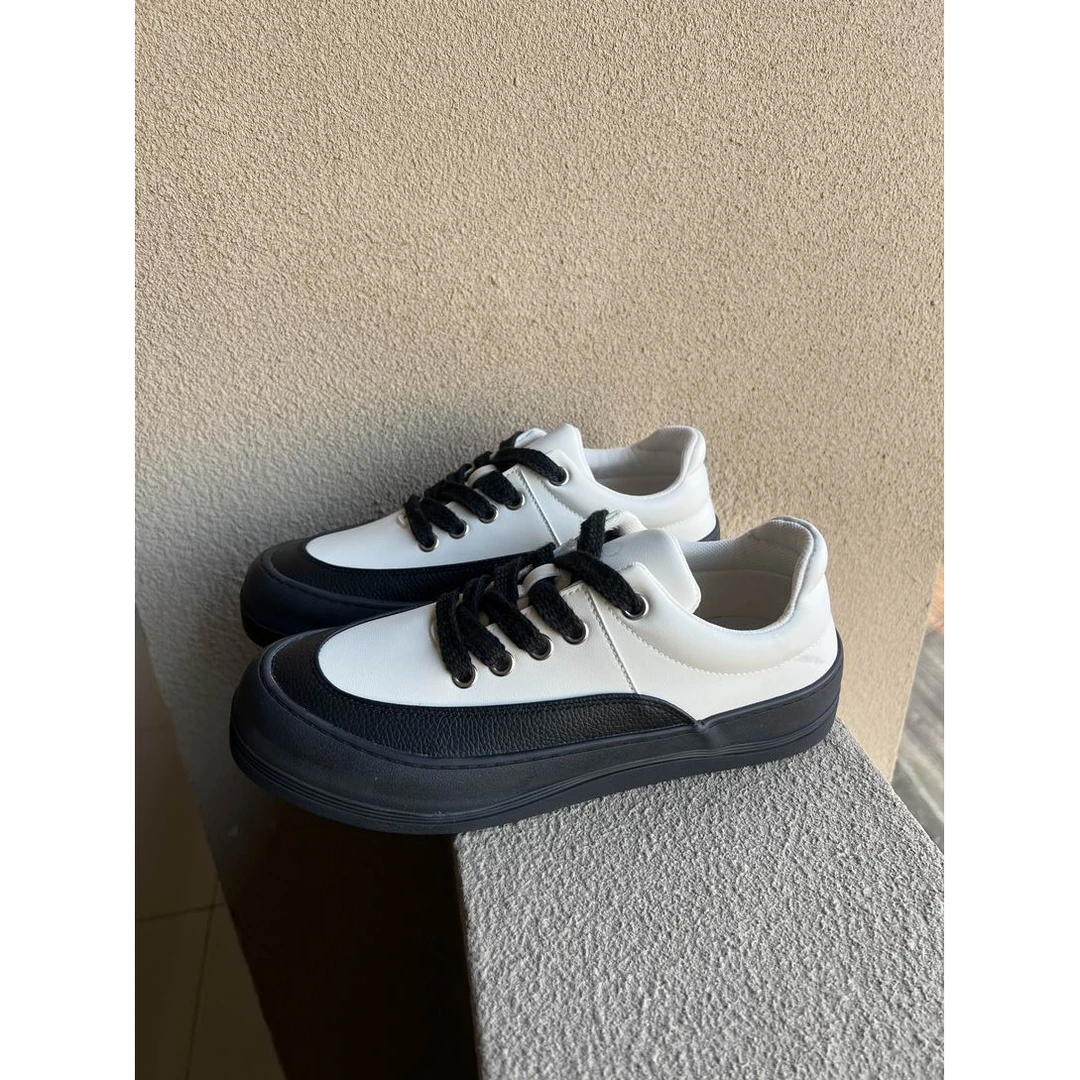 2025韩版潮鞋男士厚底拼色增高板鞋时尚休闲鞋小白鞋运动鞋德训鞋