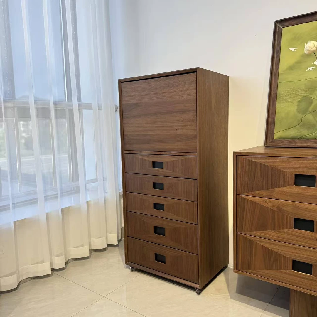 三记中古风柜子收纳柜置物柜床尾柜角落家用复古高级感