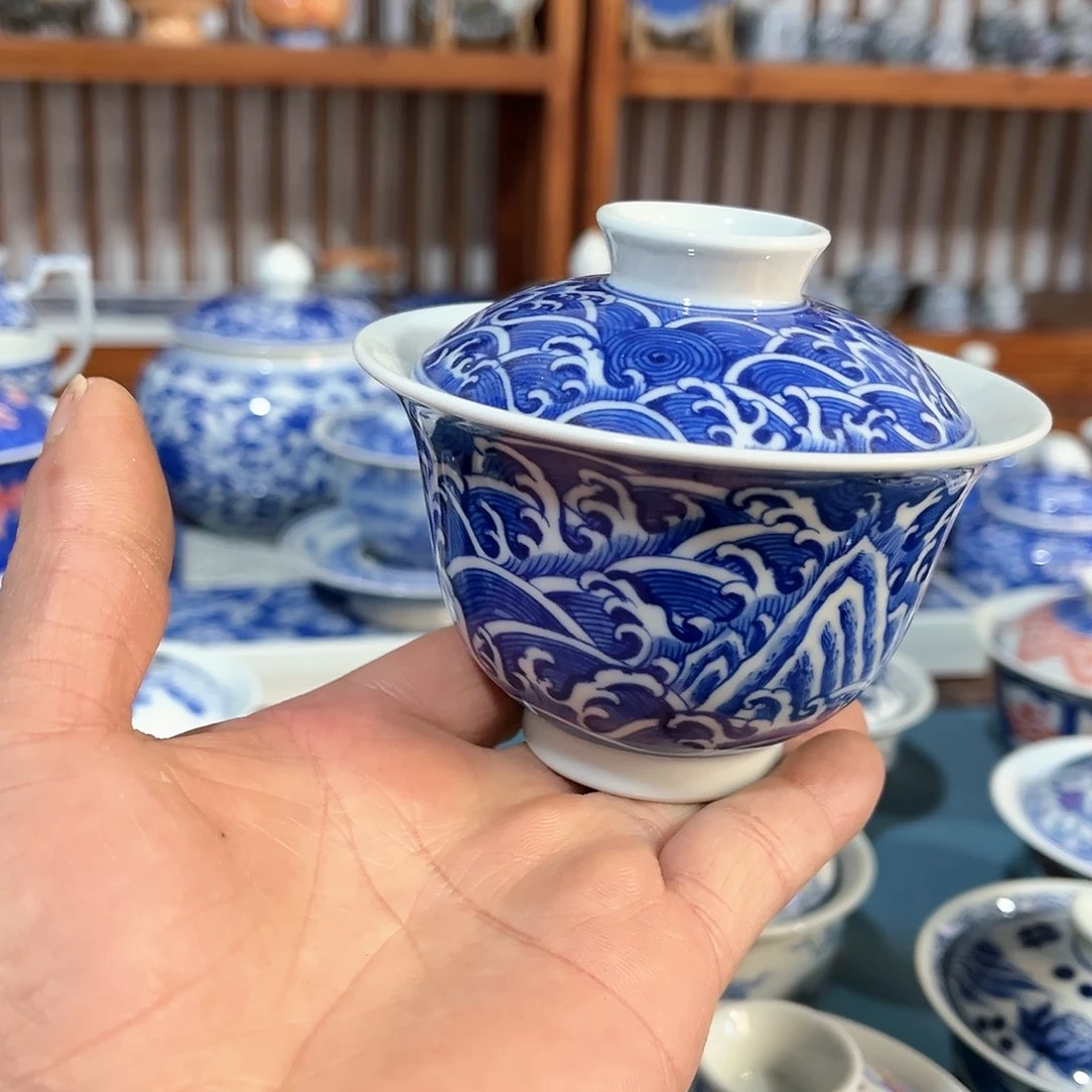 錡镇堂手工手绘盖碗