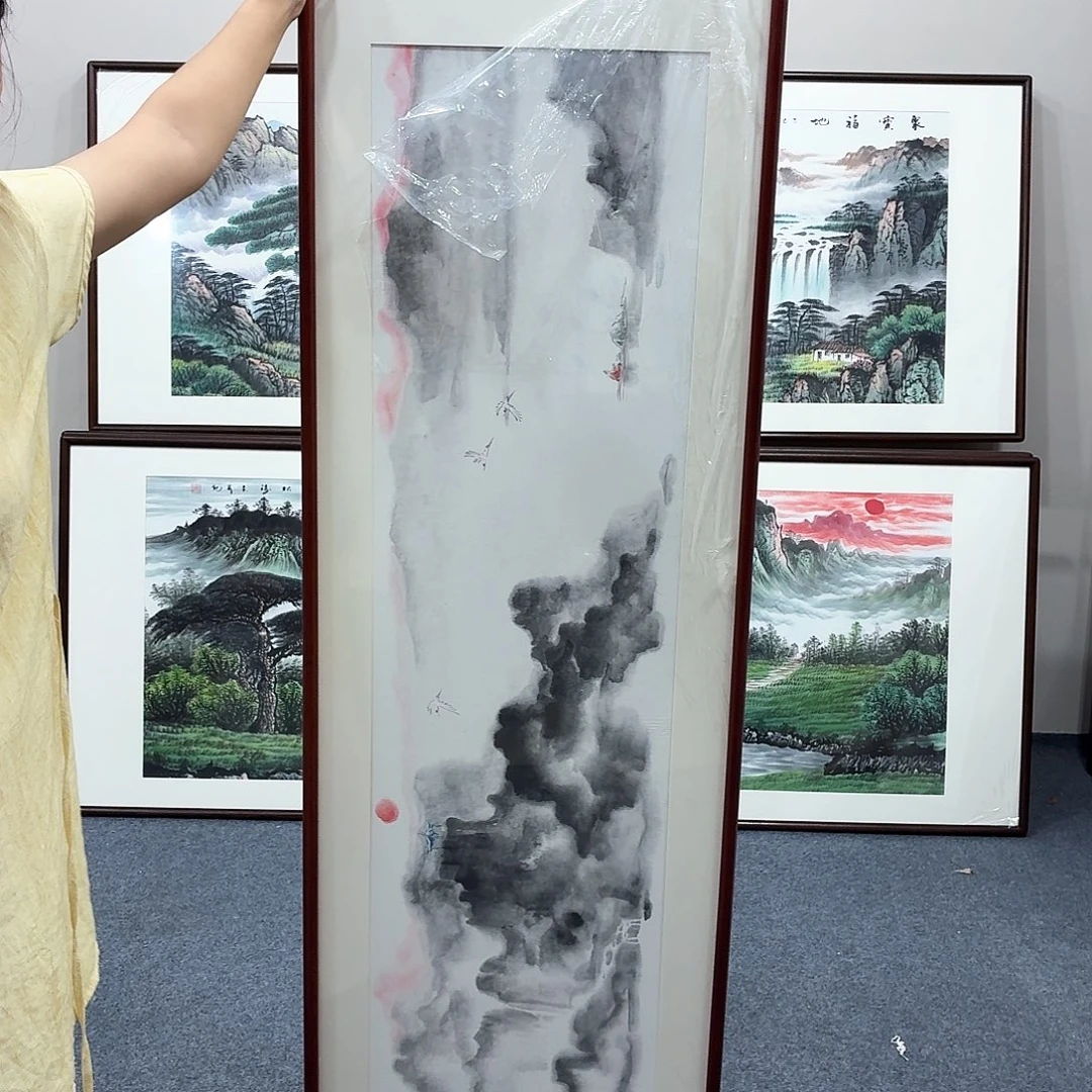 国画手绘作品山水160.45尺寸