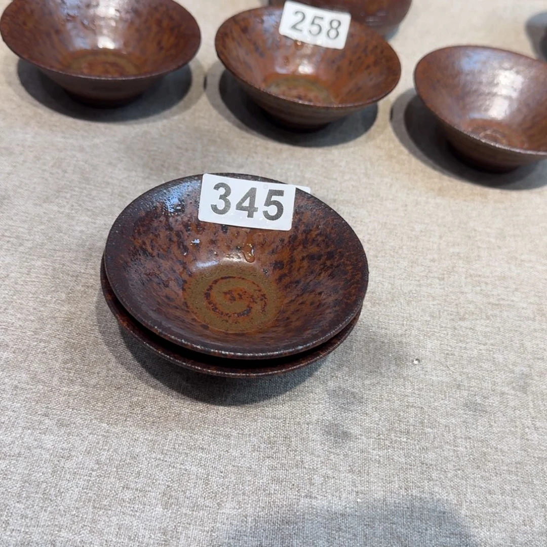 青***鐙粗瓷茶具素色盖碗