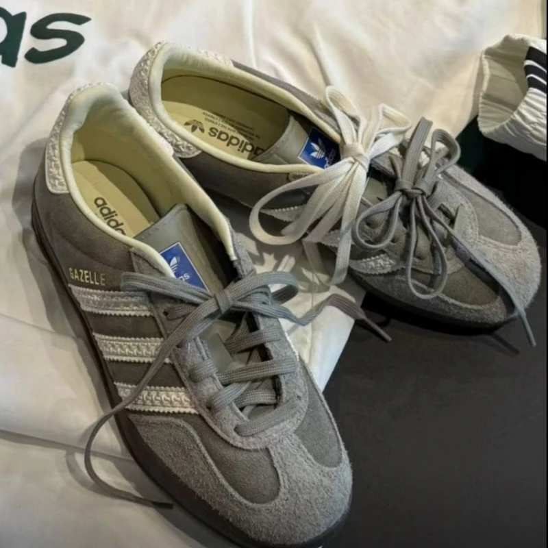 adidas/阿迪达斯三叶草GAZELLE低帮板鞋复古灰白卖场同款IF1807