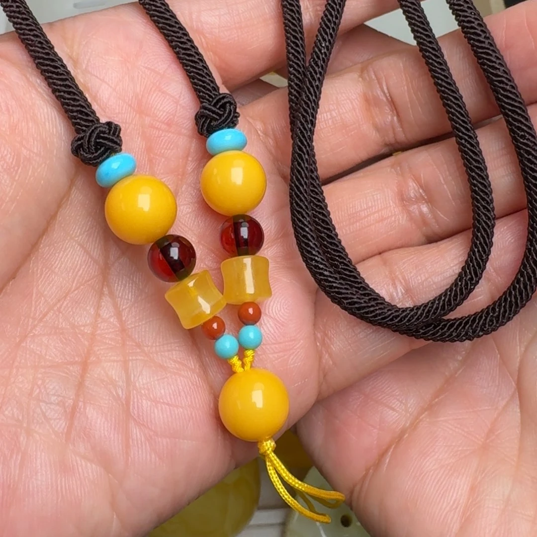 阿***果蜜蜡未镶嵌毛衣链