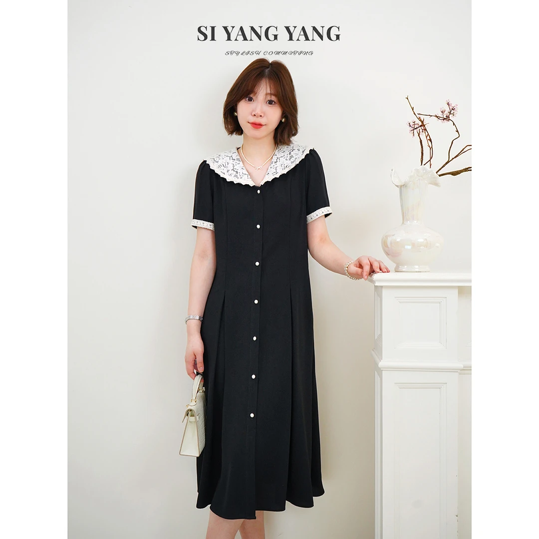 斯洋洋SIYANG超柔细腻纹理轻薄透气减龄精致连衣裙LYQ505A082SYY