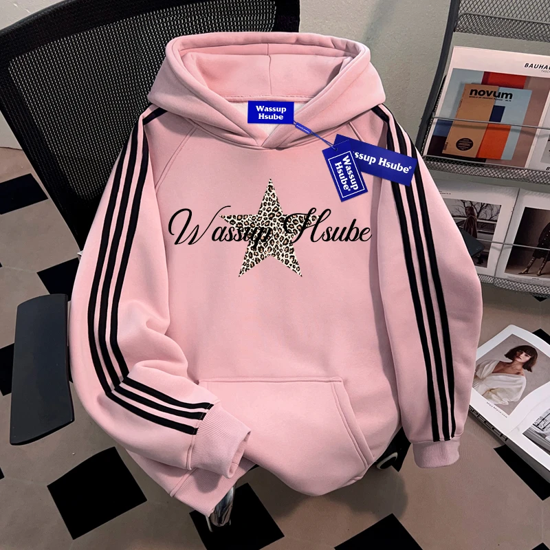 WASSUP HSUBE重磅潮牌ins高街宽松连帽卫衣休闲男女同款街头情侣