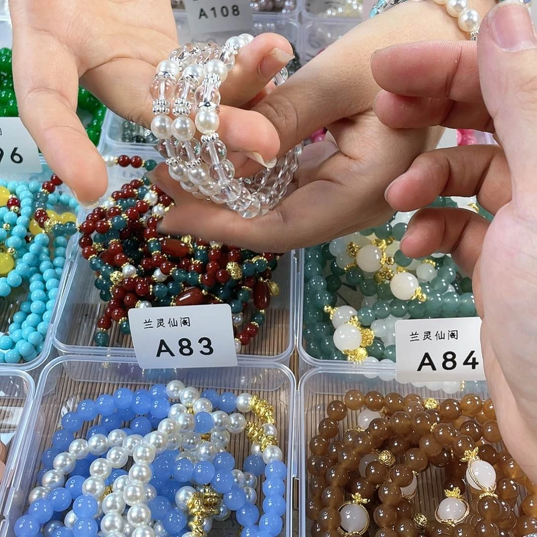 檀香木手串银S925镀金镶嵌