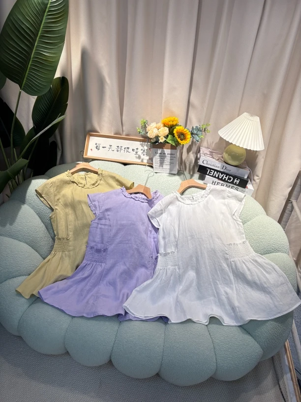 A25999全亚麻中长款收腰显瘦韩系上衣