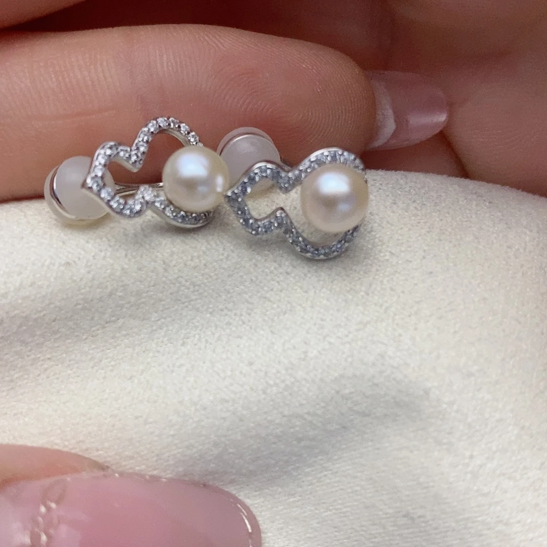 【闪购商品】淡水珍珠耳饰银S925镶嵌耳夹