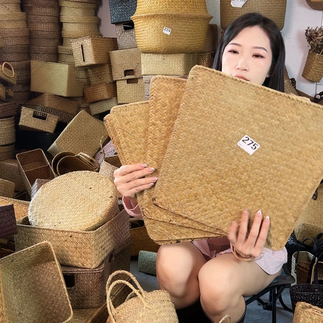 编织带草编包/草编收纳盒微瑕疵