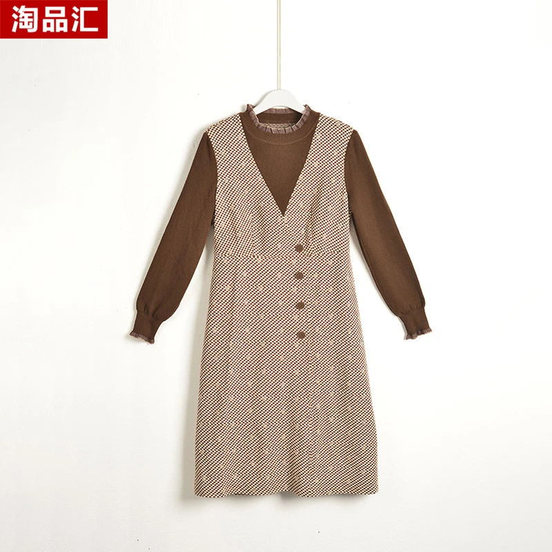 GPC2【专柜捡漏】中高端时尚女装DQB-连衣裙9033-琥珀棕