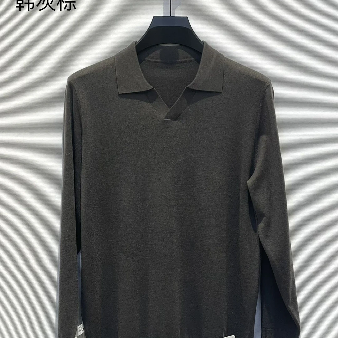 翻领秋季Polo衫polo男刺绣长袖常规商务常规款