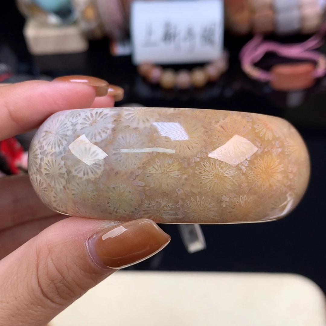 【闪购商品】颈饰未镶嵌硅化珊瑚（珊瑚玉）精美手镯55.4（53号）