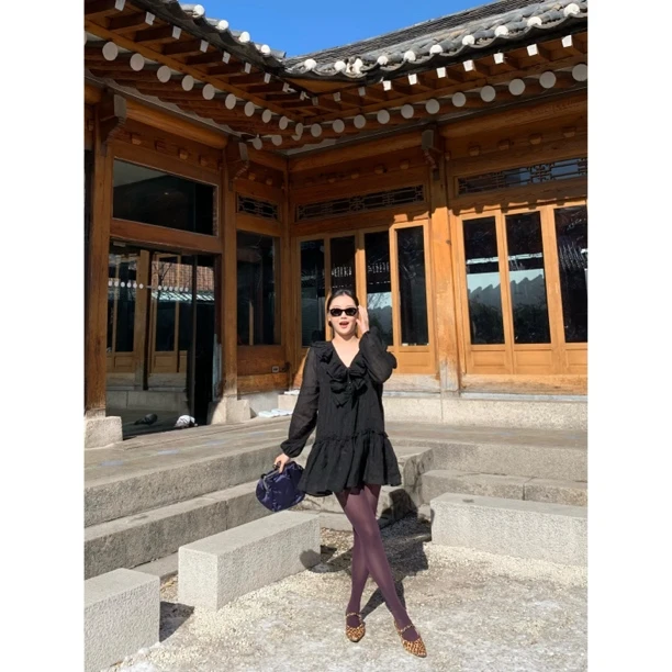 YEELEN Yy 枝玲 法式气质显瘦时尚百搭休闲连衣裙Yy312