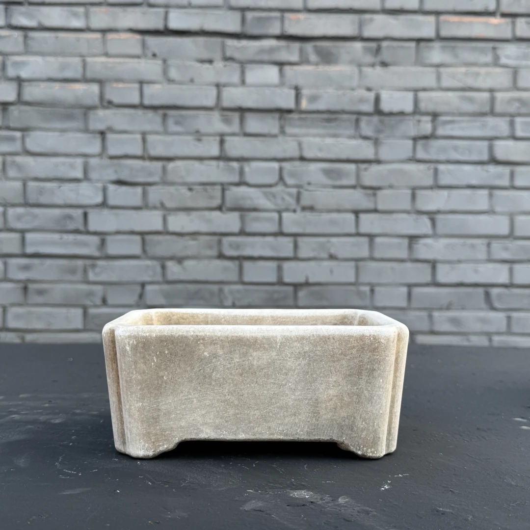 汉白玉石盆景石盆赏石盆尺寸：长21宽13高7cm