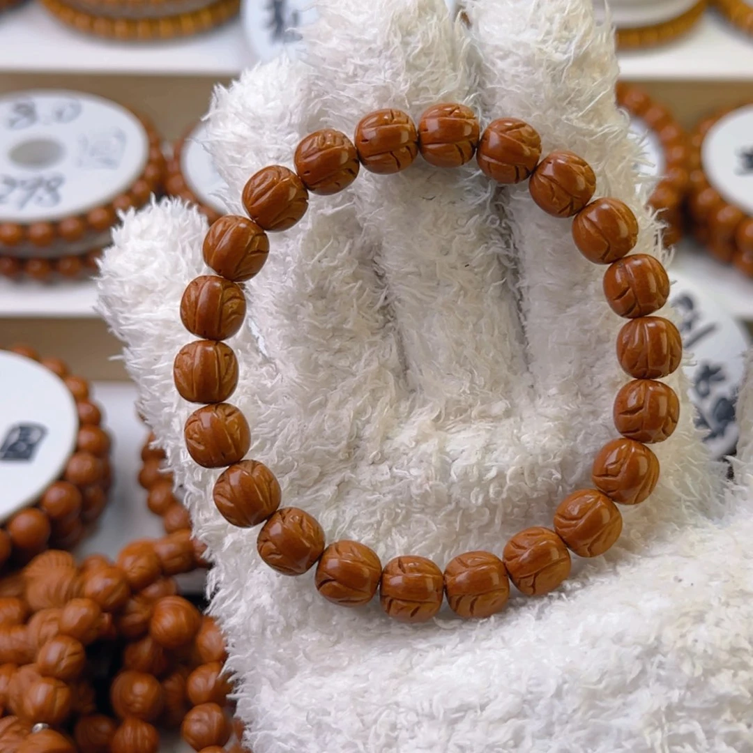 桃核手串M****i龙纹桃核老型桶珠一道筋