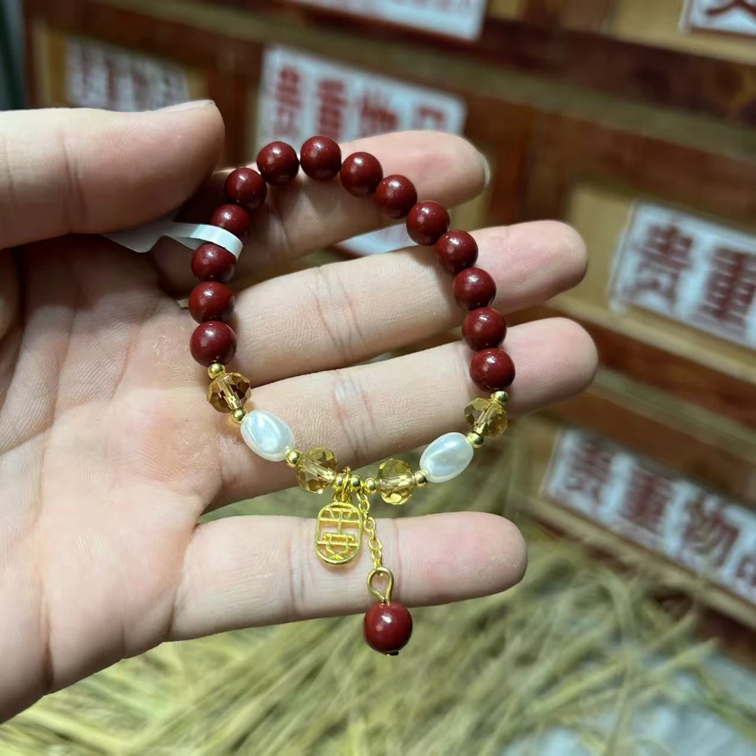 含辰砂工艺品朱砂单圈手串无礼盒