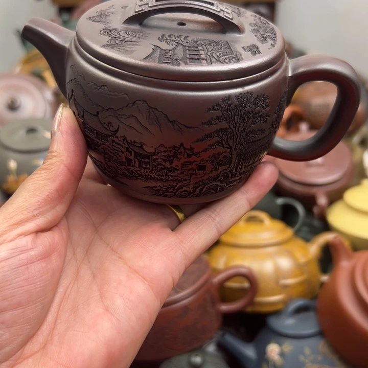 茶壶紫砂壶里花泥