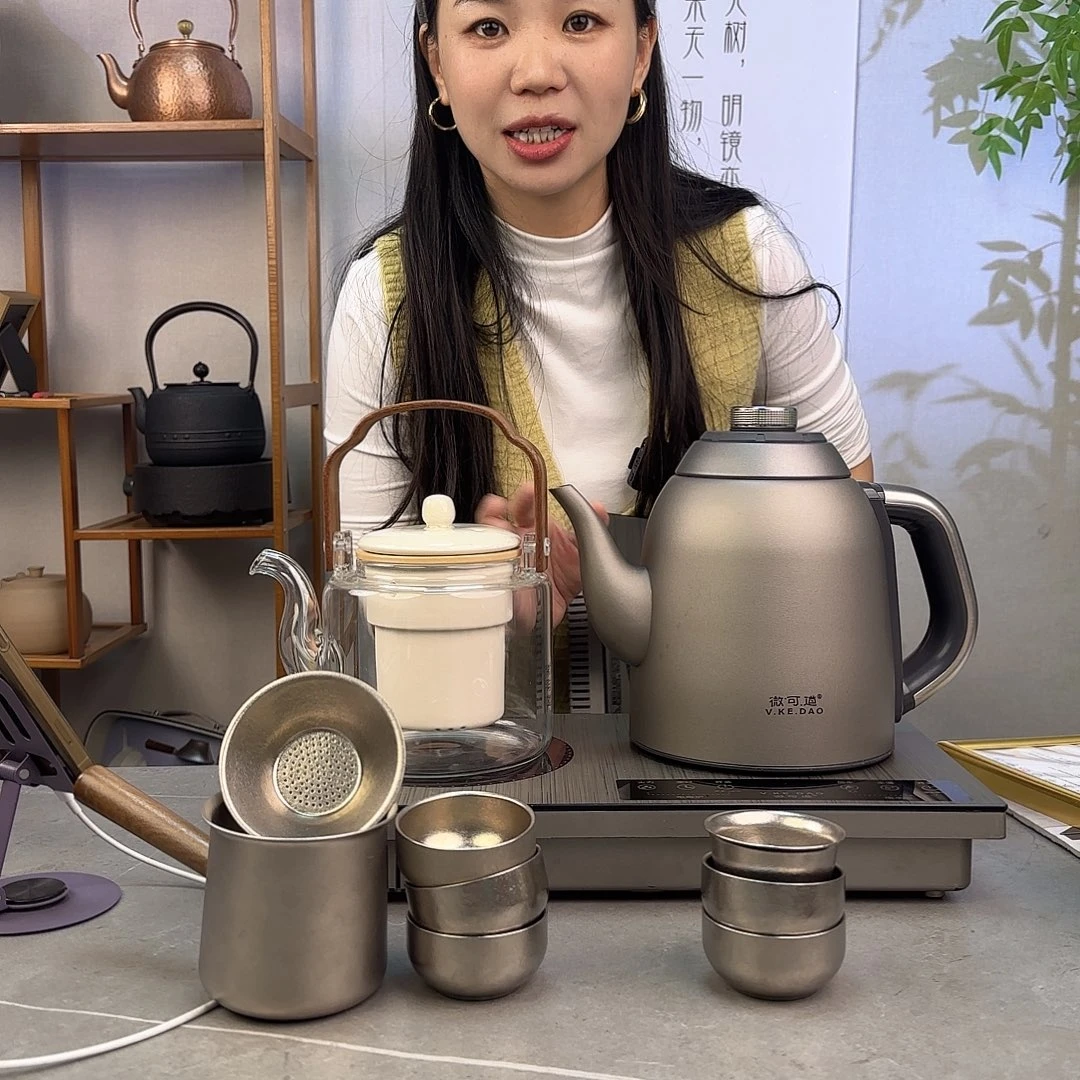 用***3微可道纯钛煮茶壶系列