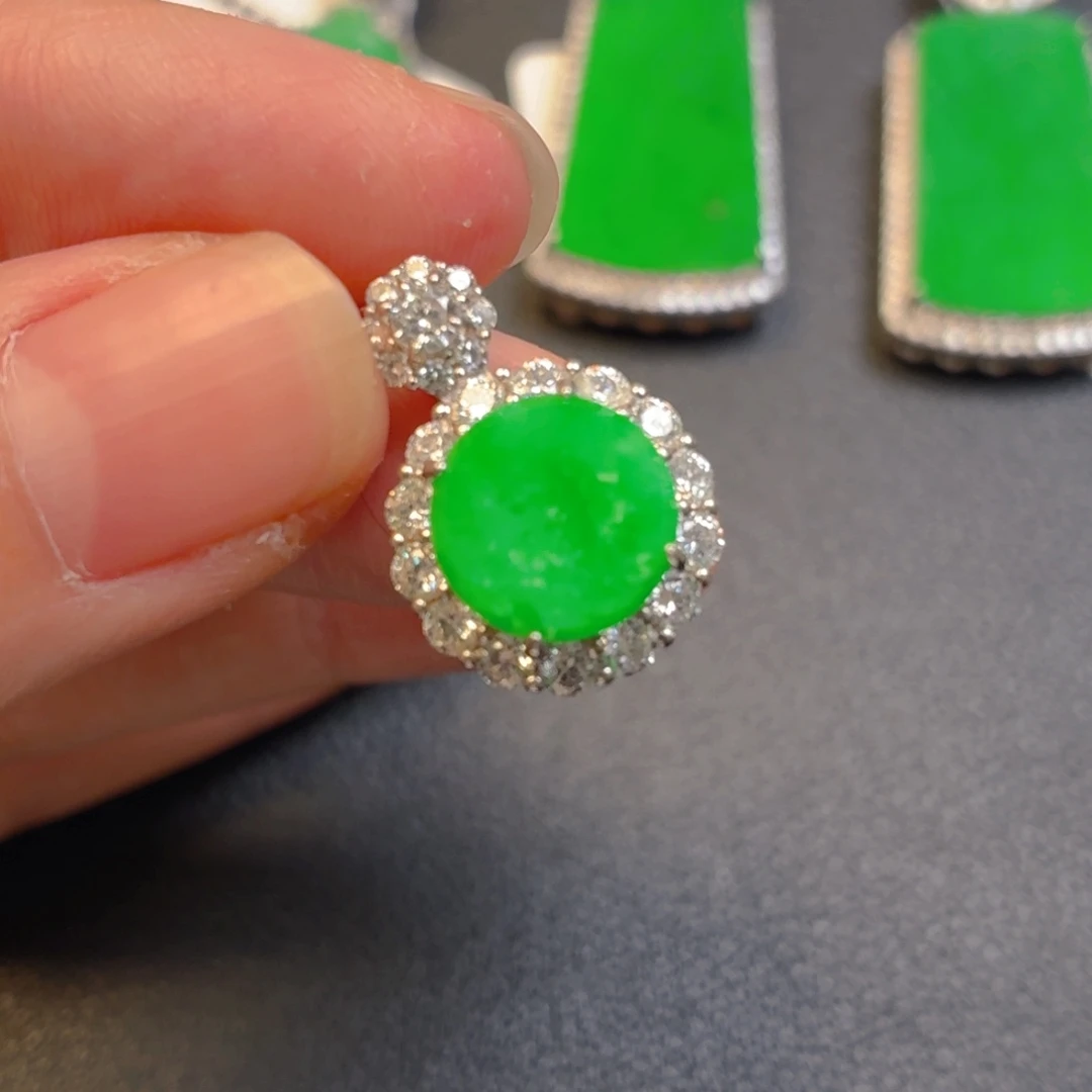 翡翠银S925镶嵌吊坠(不含链)