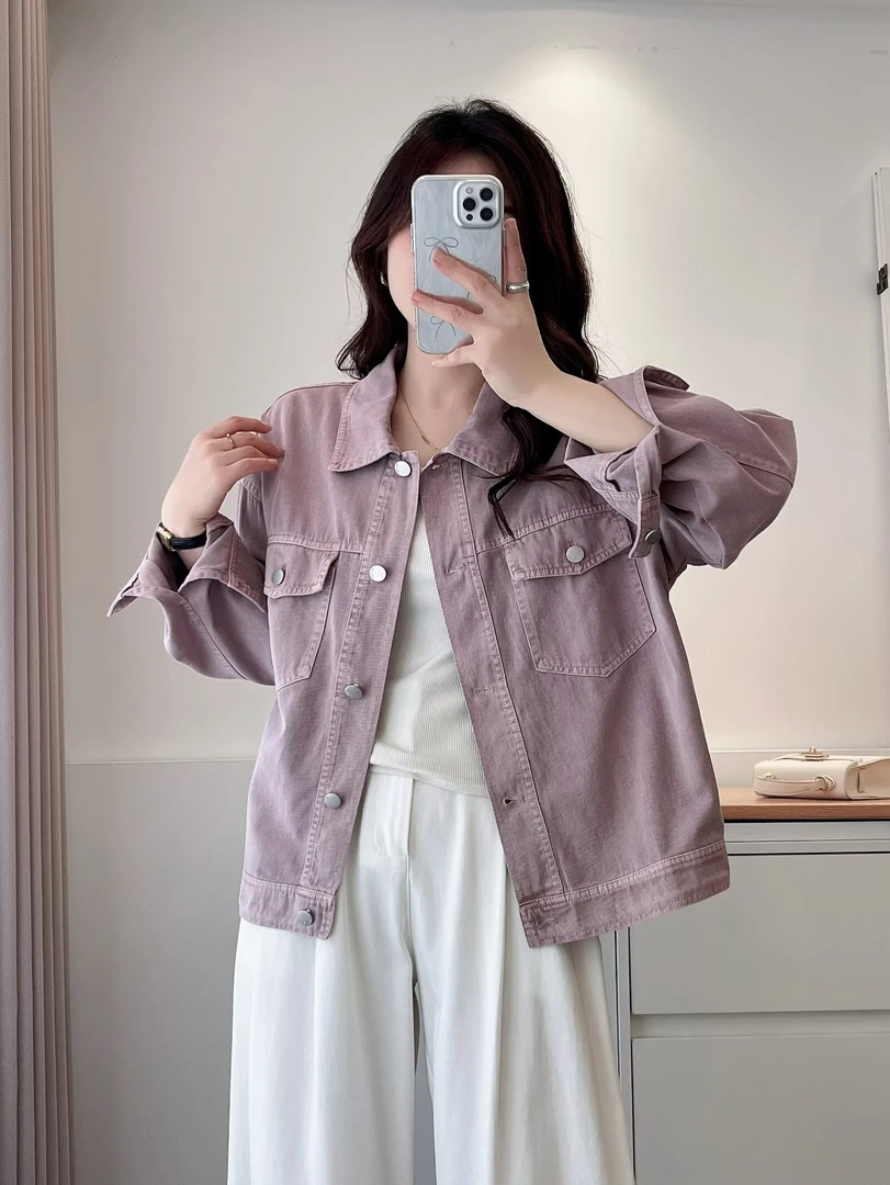 大码女装 胸118-142 斜纹水洗棉外套898#