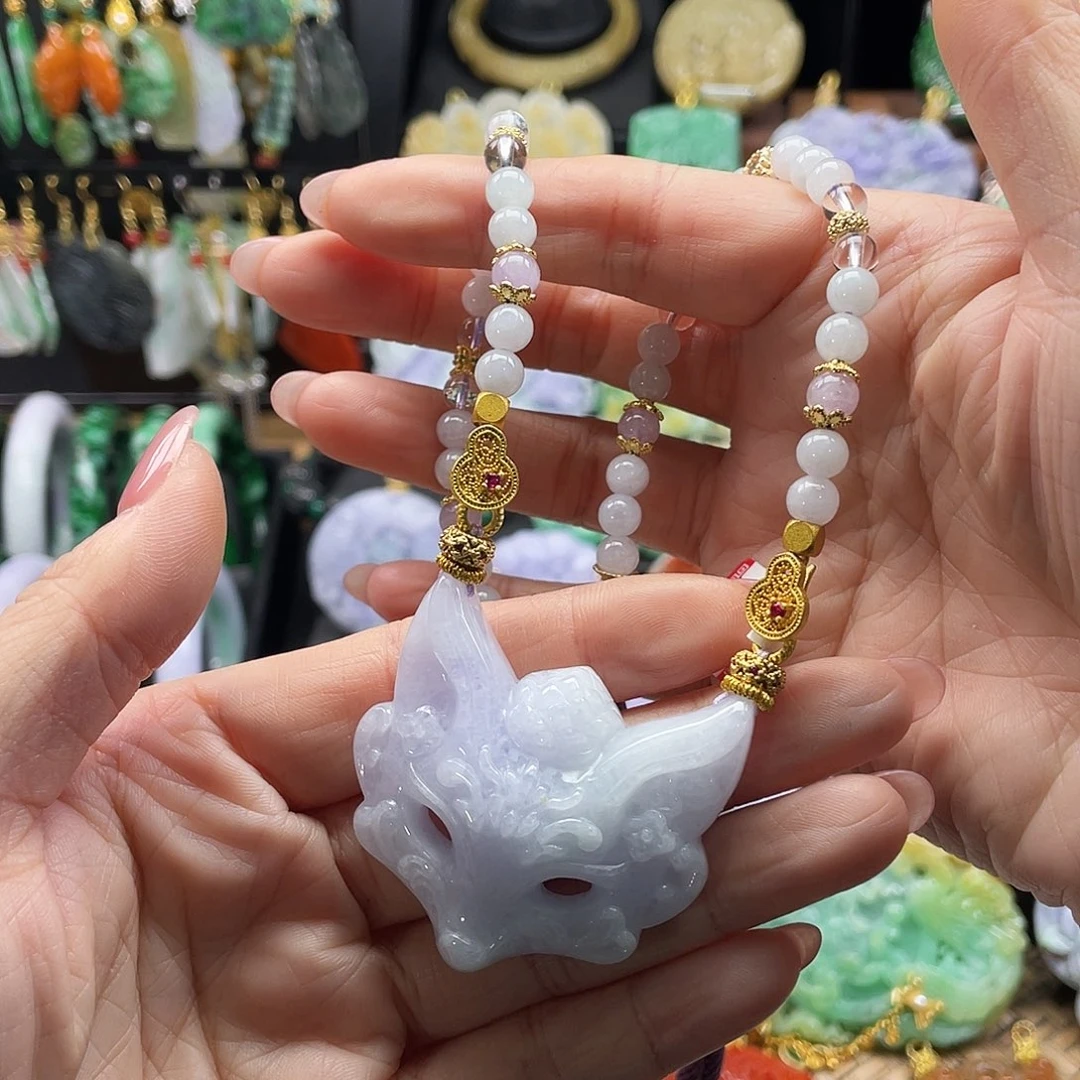 翡翠未镶嵌颈饰代编织