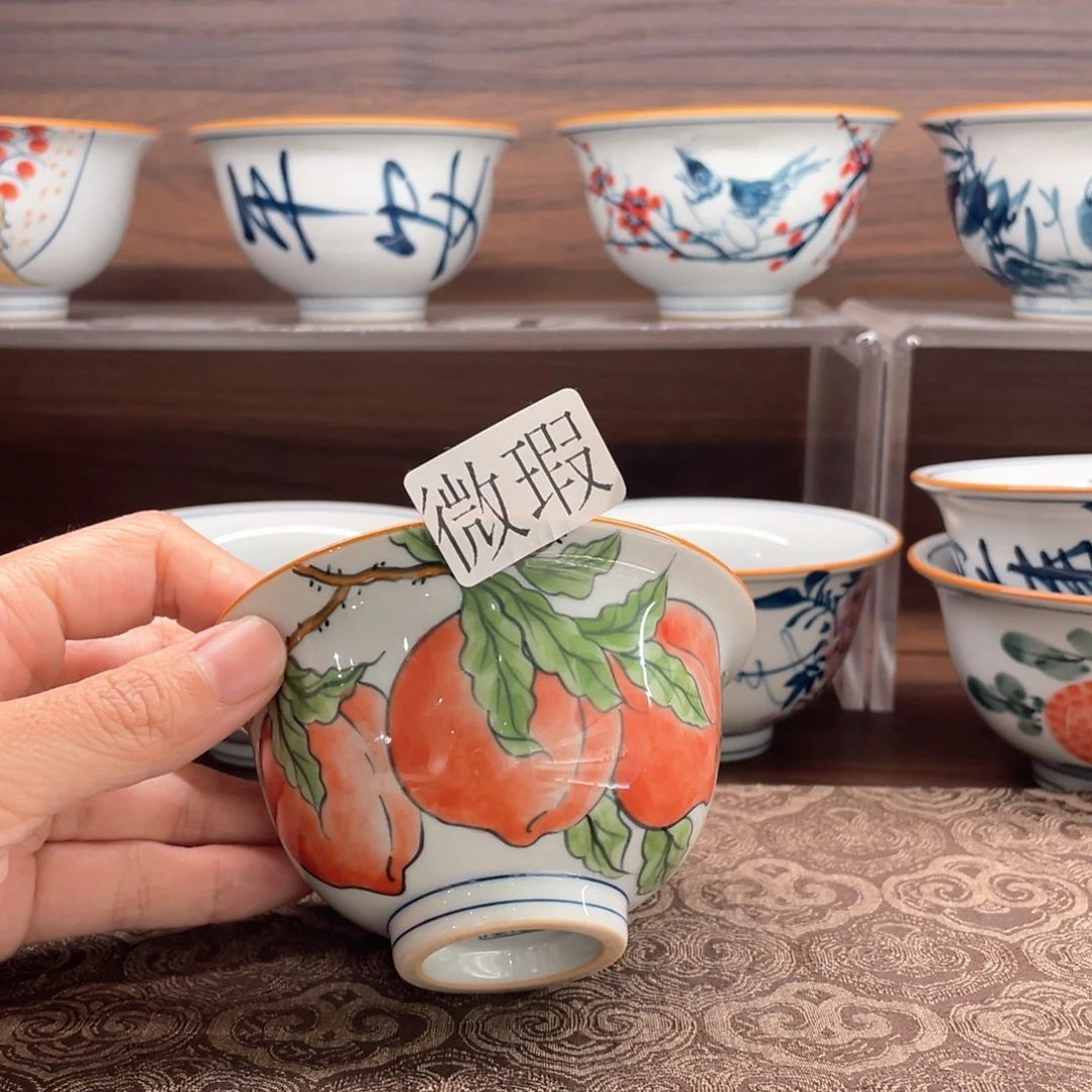 釉下手绘茶具微瑕