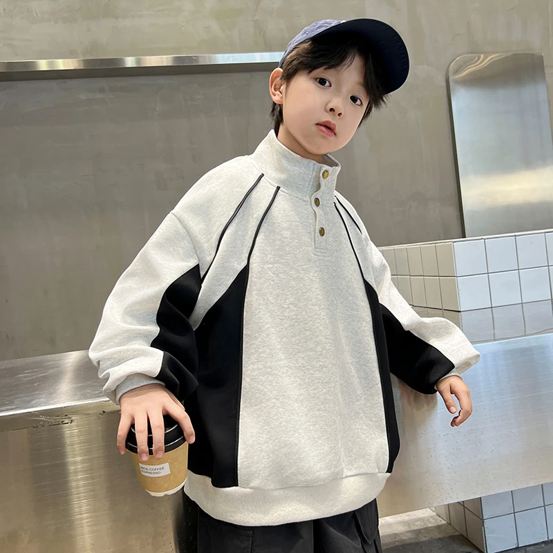 儿童装男童卫衣春秋款2025新款痞帅男孩中大童帅气春装春季上衣潮