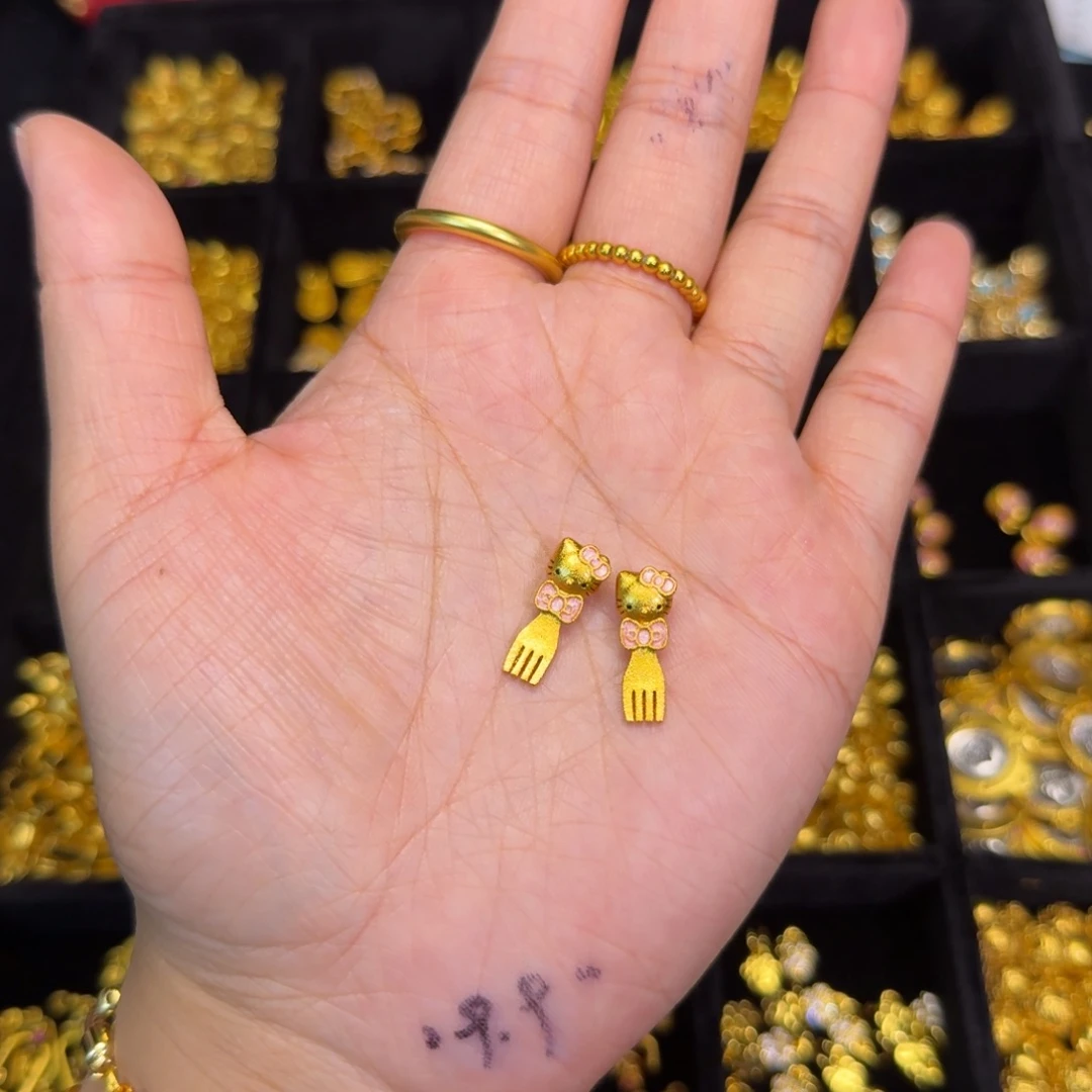 铜合金凯特猫刀叉2个