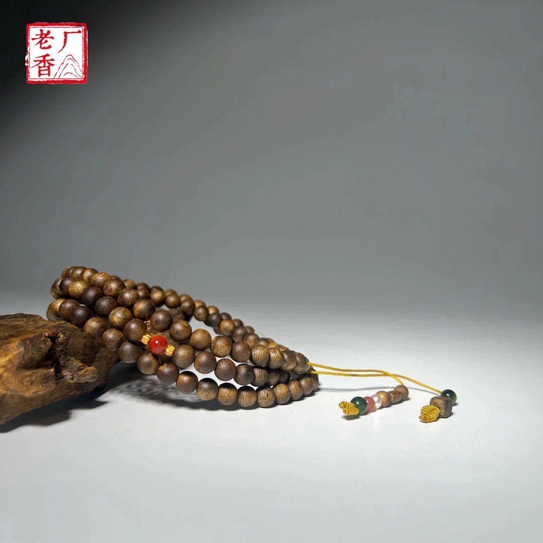 【老香厂】D3紫棋圆珠 单颗包壳多圈长串7mm 多样性发一