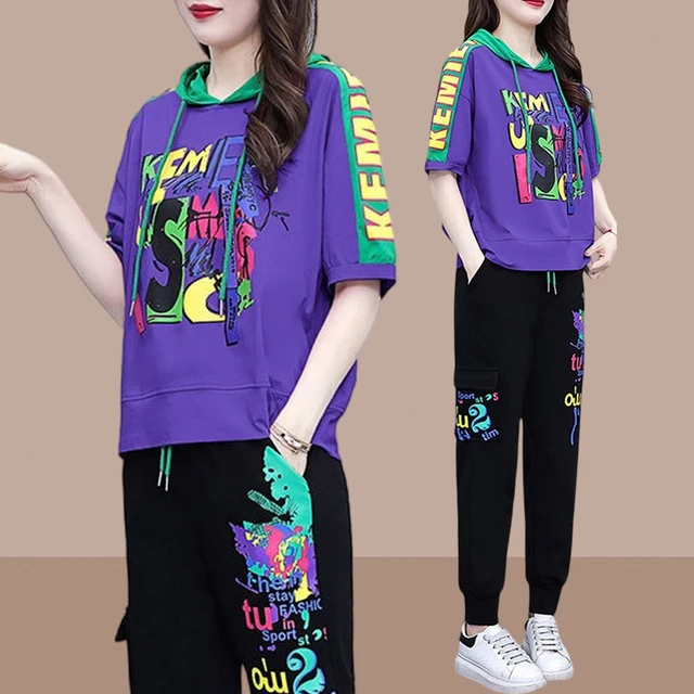 2025夏季新款女士运动服套装休闲时尚洋气时髦减龄短袖两件套爆款