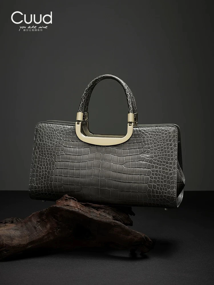 《专柜》 Cuud时尚轻奢鳄鱼皮商务手提女包高级感真皮手提通勤女包