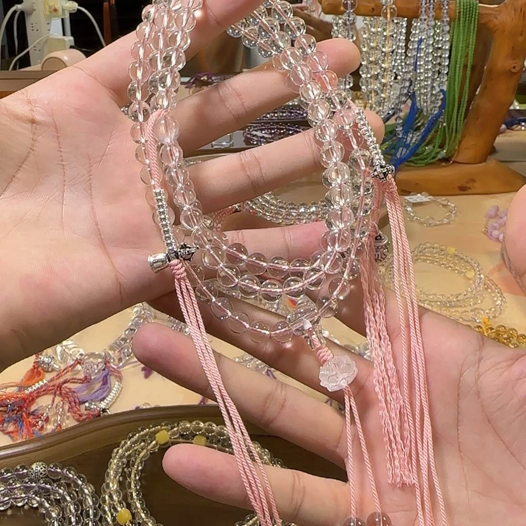 汤*** 水晶手串未镶嵌白水晶108