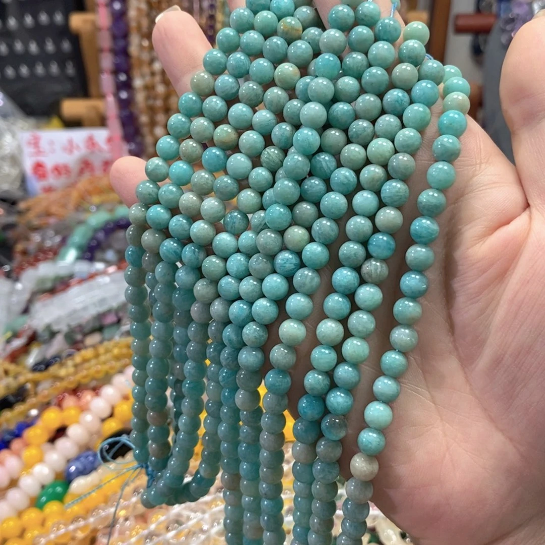 足银镀金镶嵌玛瑙/玉髓珠宝半成品天河石一条卡6mm