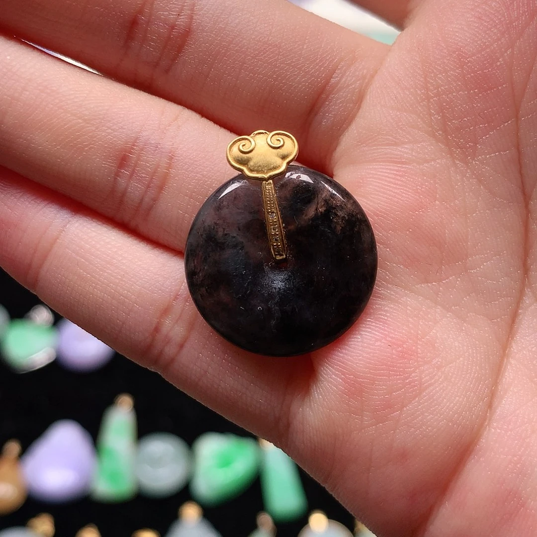 颈饰18K金镶嵌翡翠翡翠吊坠